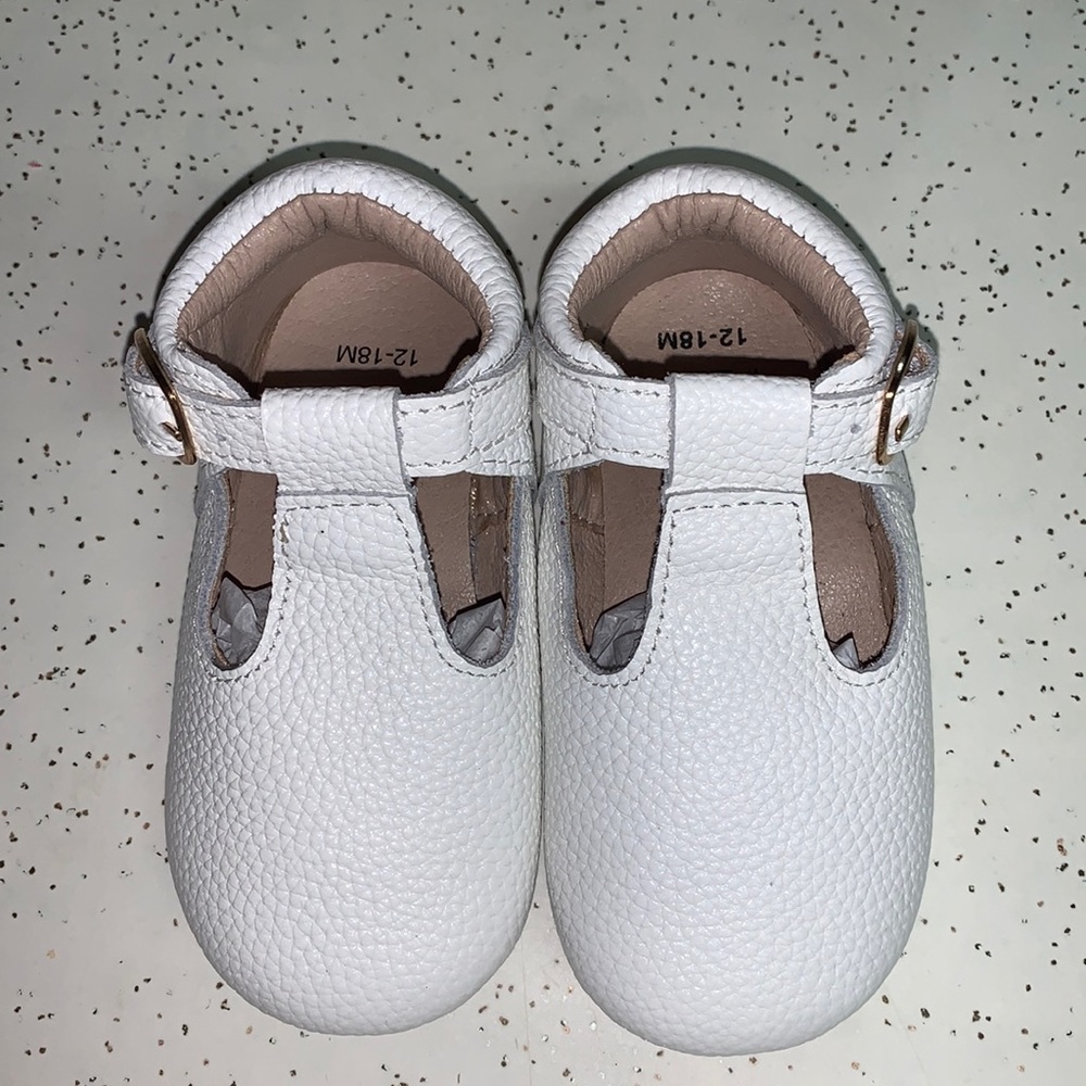 White T Straps by Monkey Feet